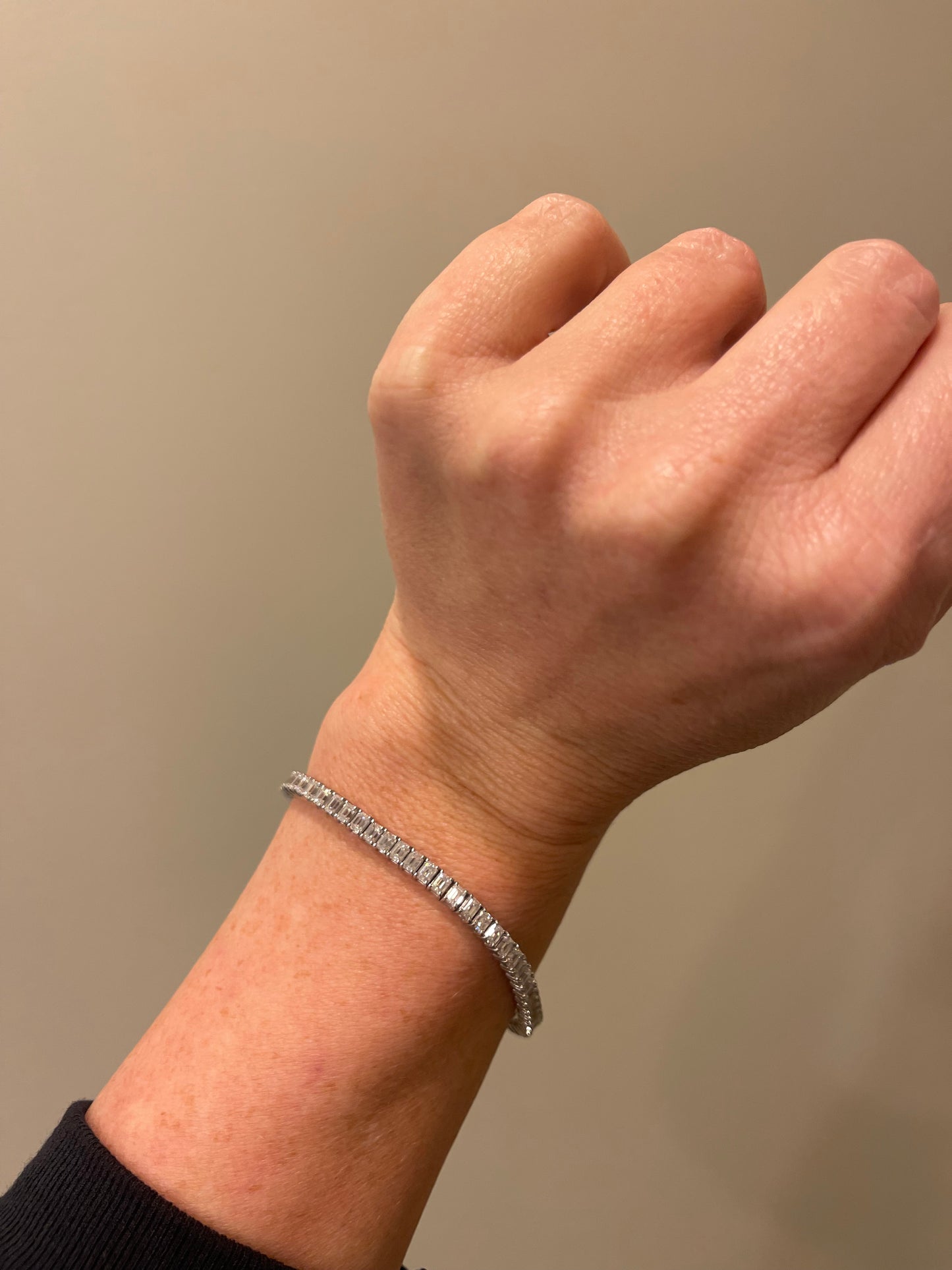 Emerald cut tennis bracelet
