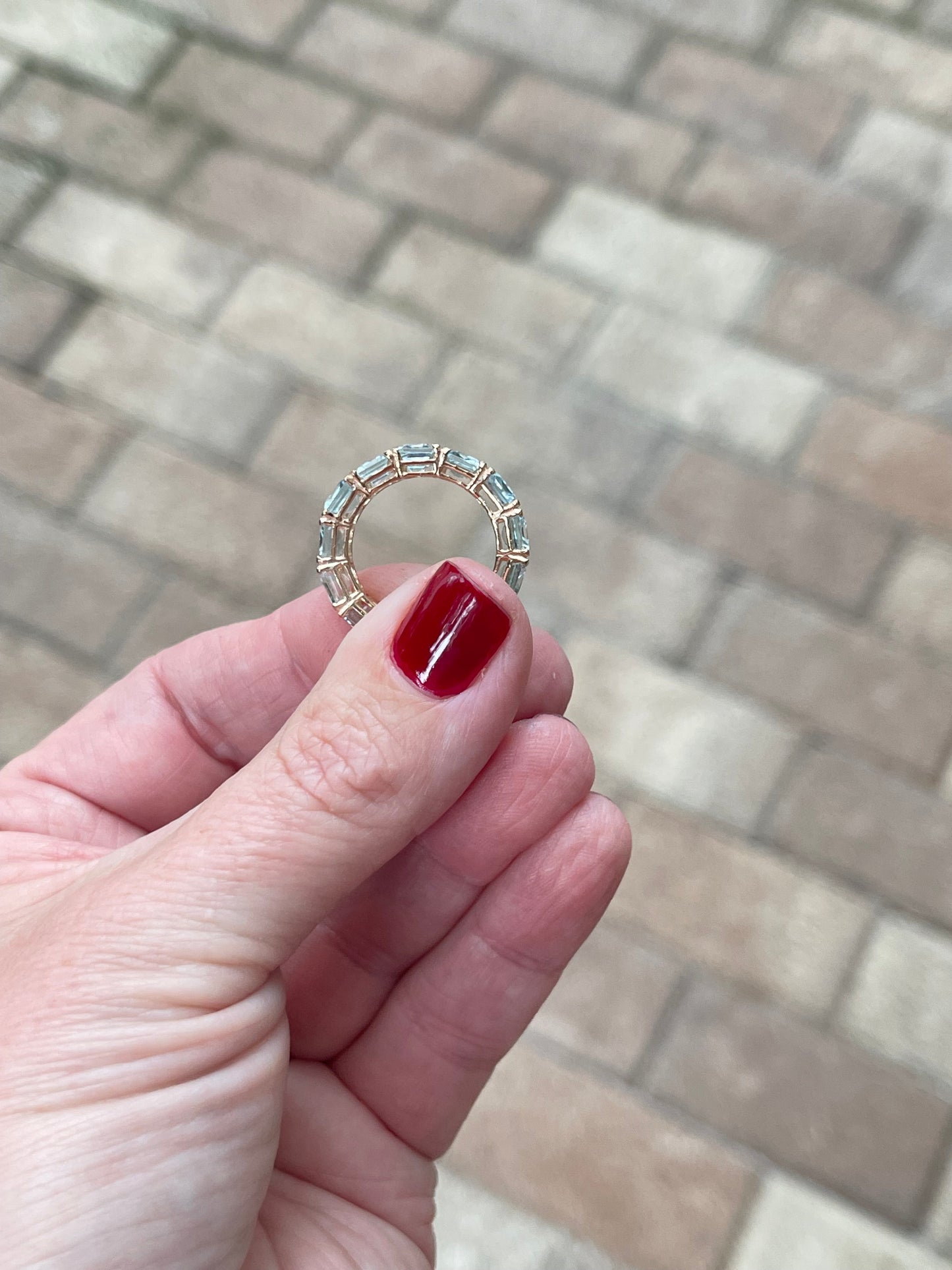 10.80 ctw Aquamarine Eternity Band