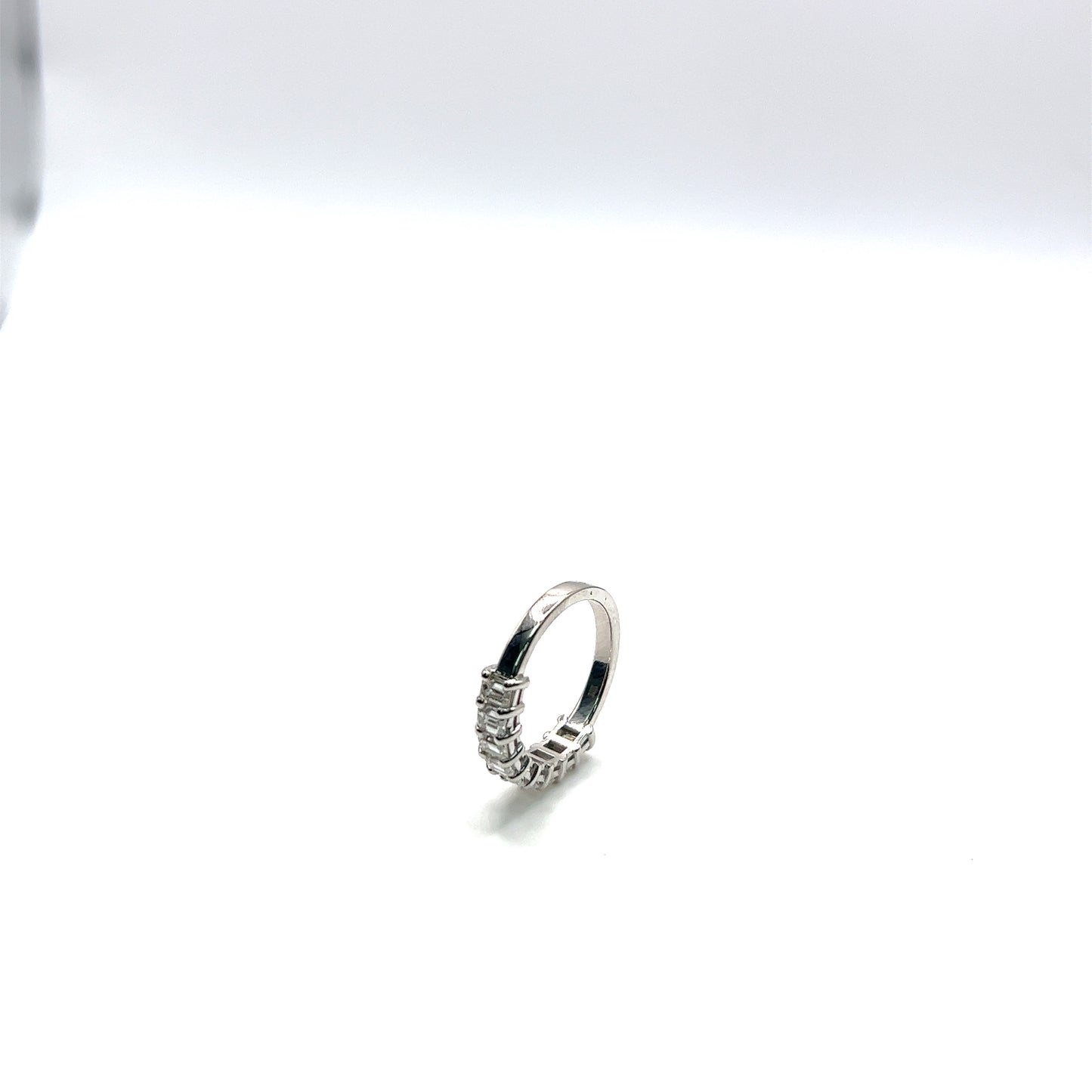 Halfway Emerald Cut Eternity Band
