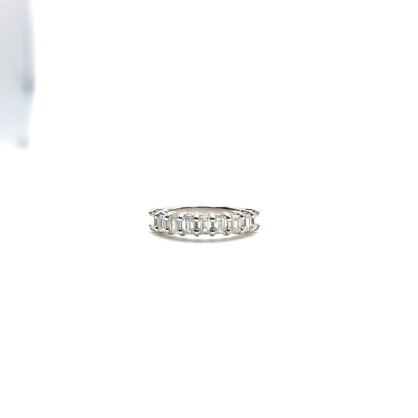 Halfway Emerald Cut Eternity Band