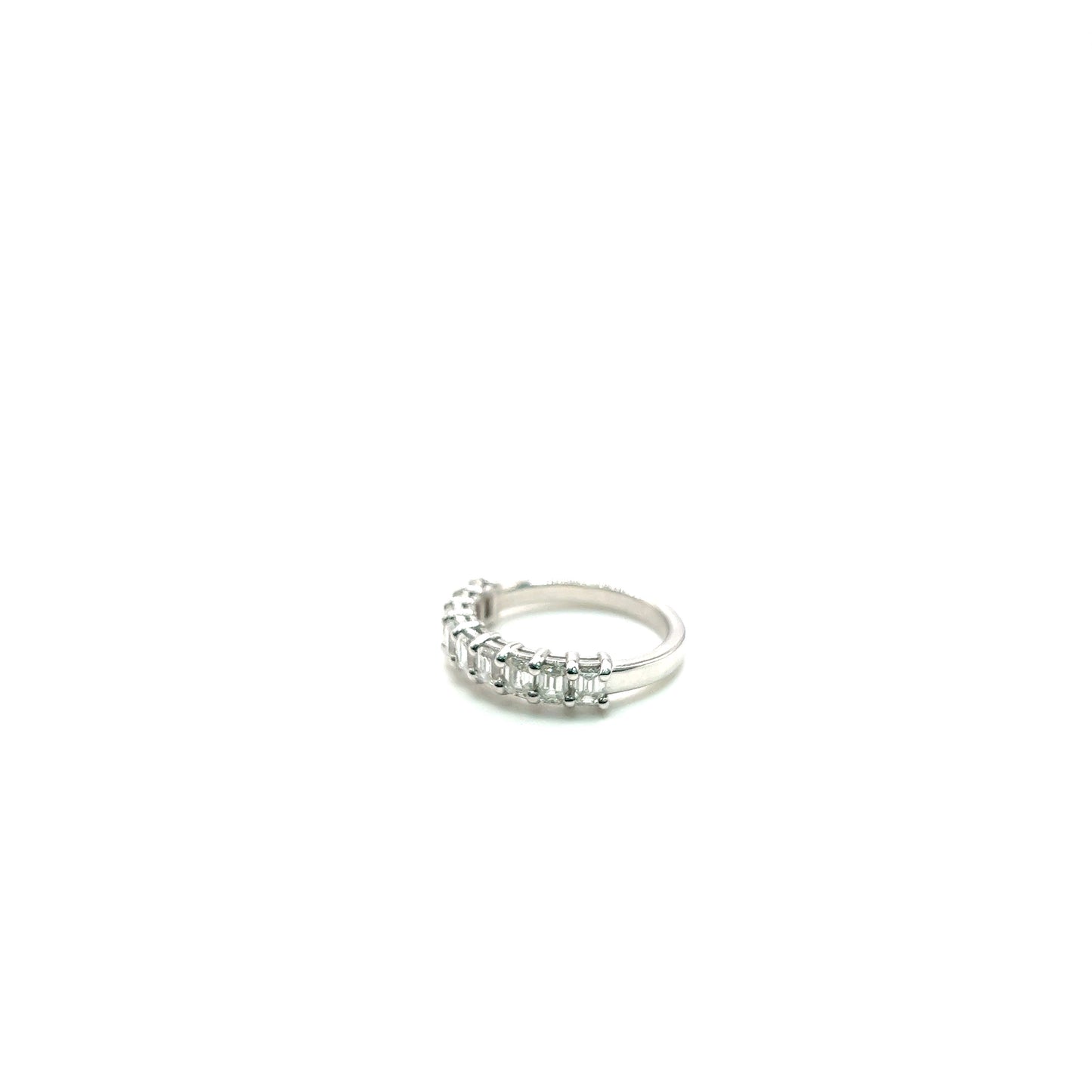 Halfway Emerald Cut Eternity Band
