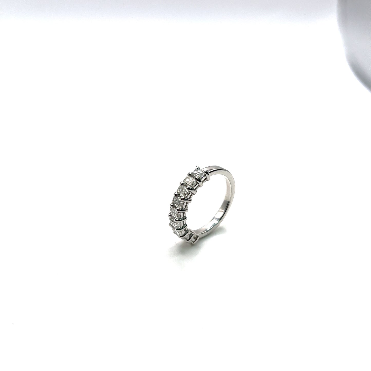 Halfway Emerald Cut Eternity Band