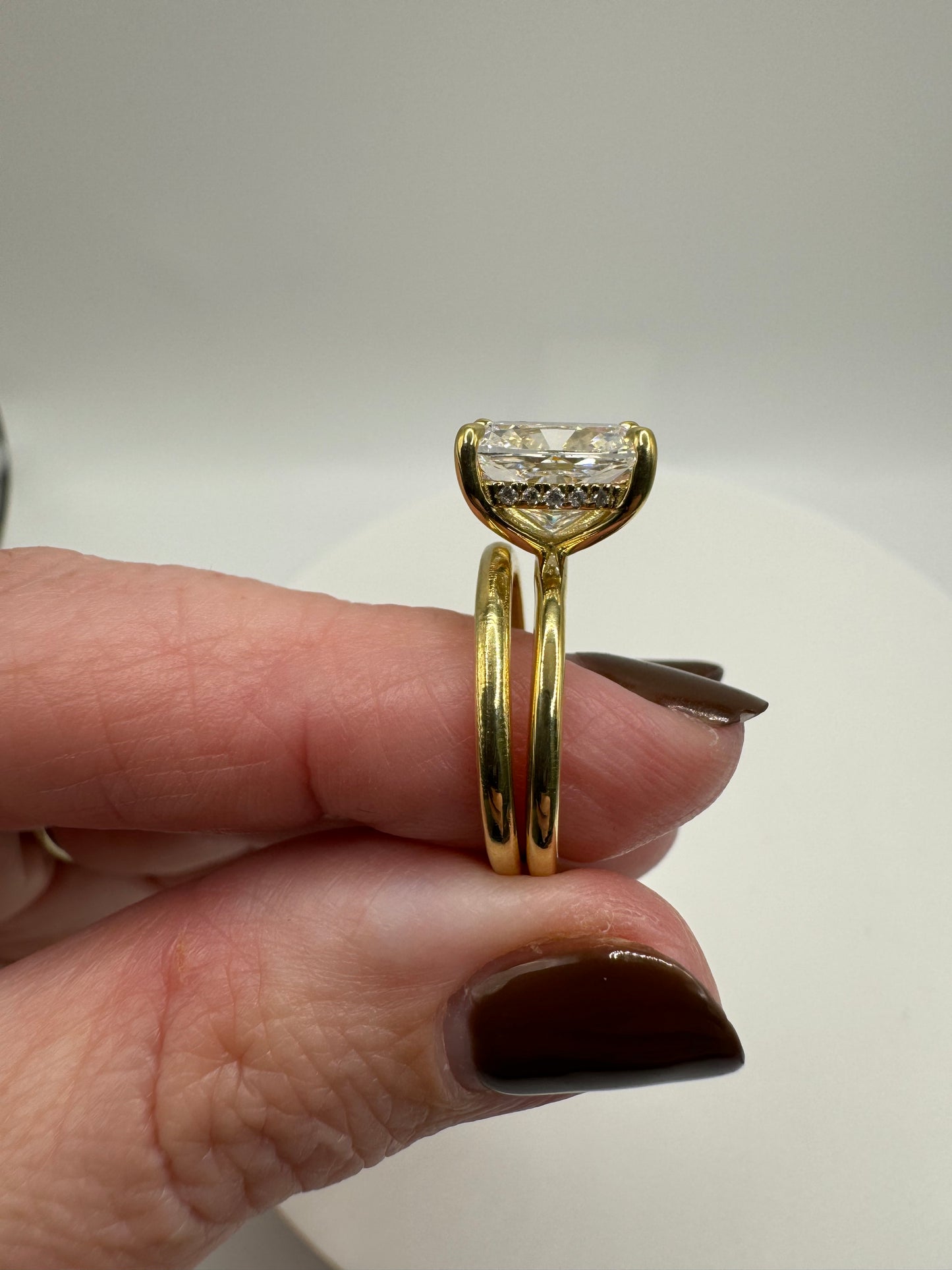 3.60 ct Cushion Solitaire Bridal Set