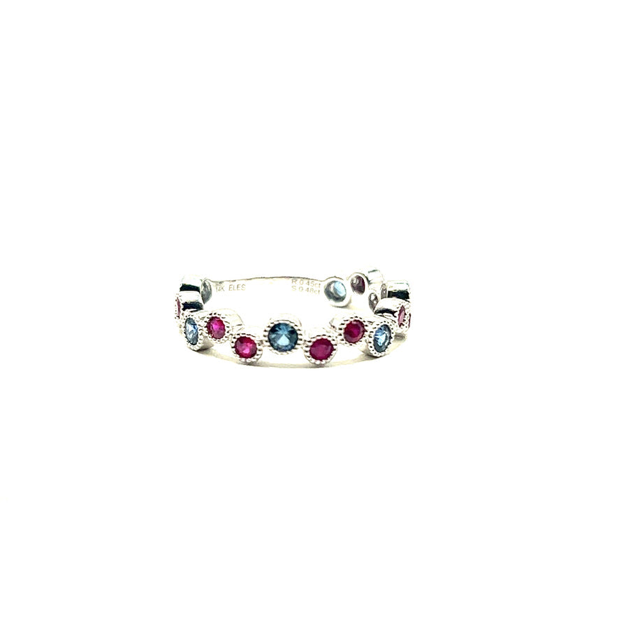 Pink & Blue Stone Ring