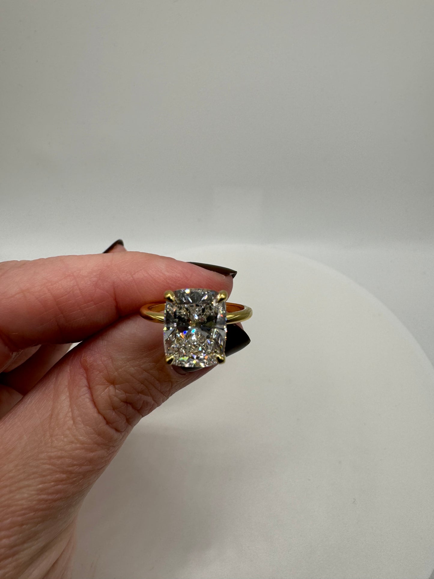 3.60 ct Cushion Solitaire Bridal Set