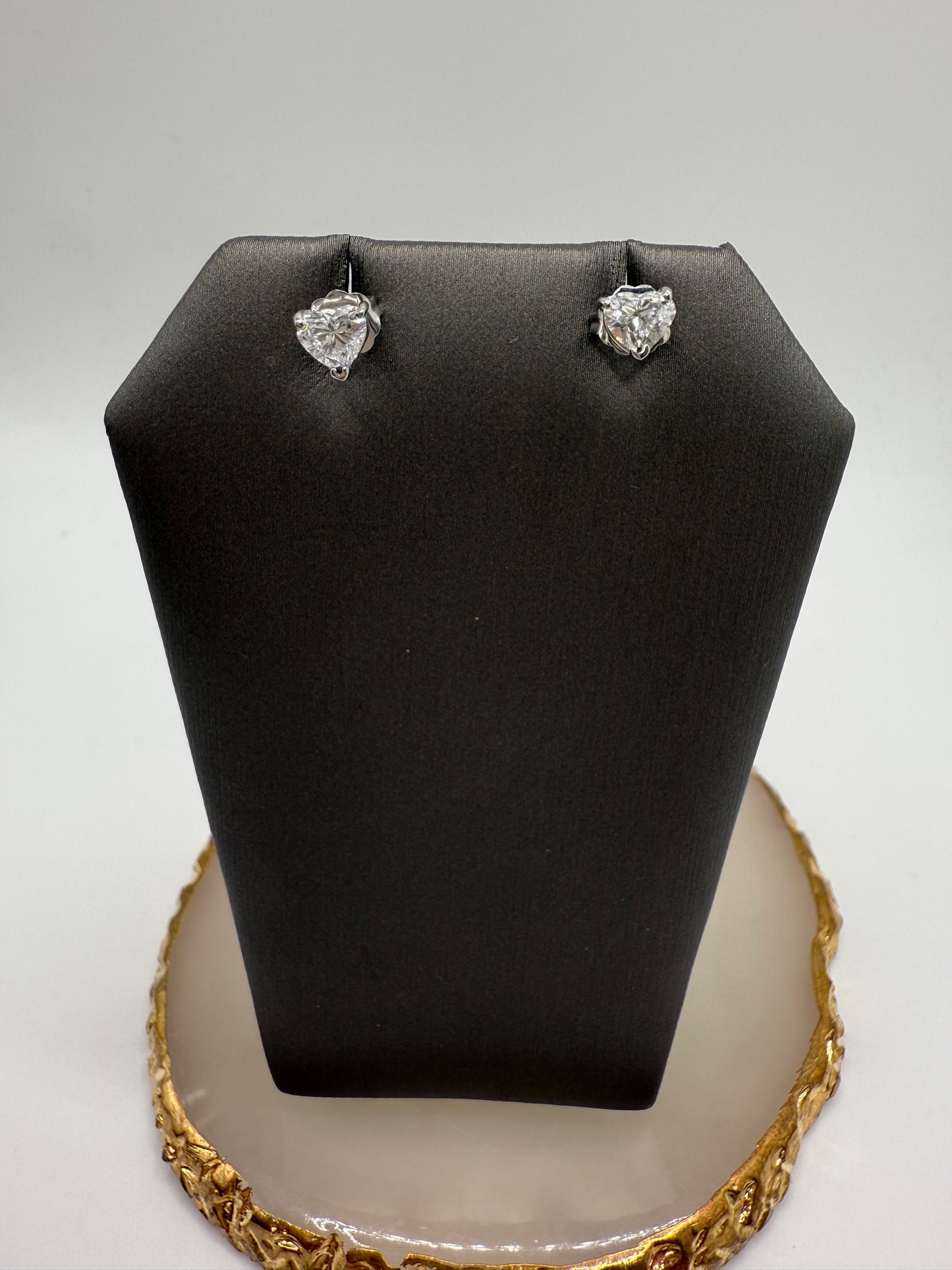 Lab Gown Heart Shaped Studs