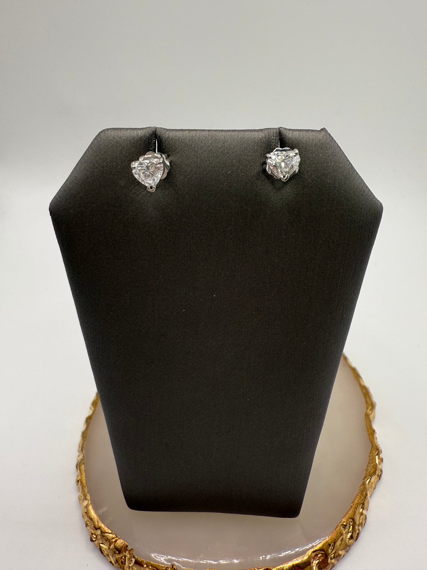 Lab Gown Heart Shaped Studs