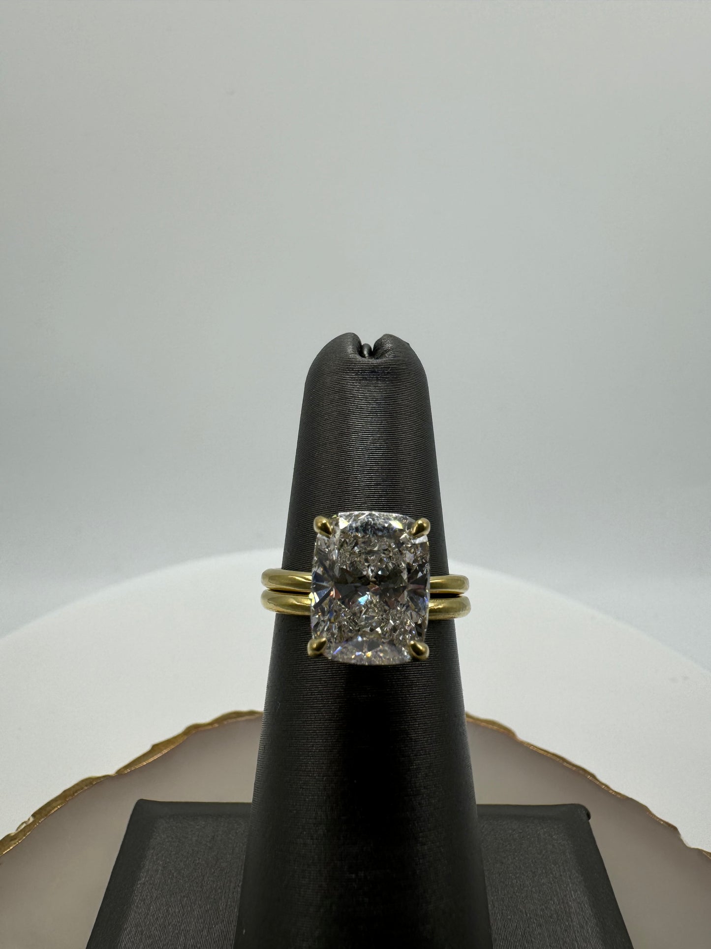 3.60 ct Cushion Solitaire Bridal Set