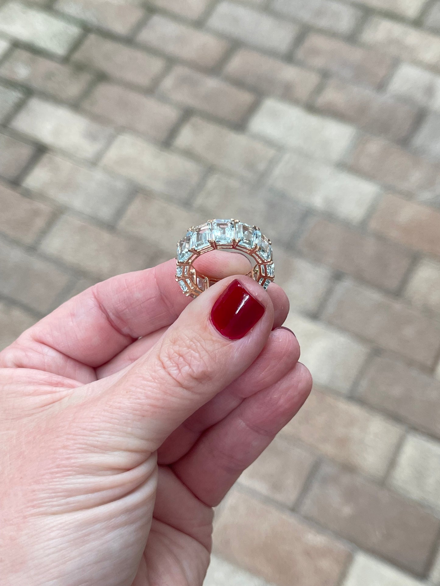 10.80 ctw Aquamarine Eternity Band