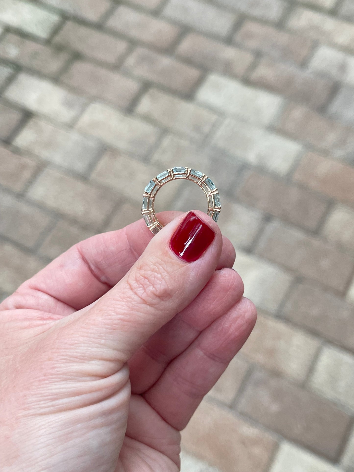 10.80 ctw Aquamarine Eternity Band