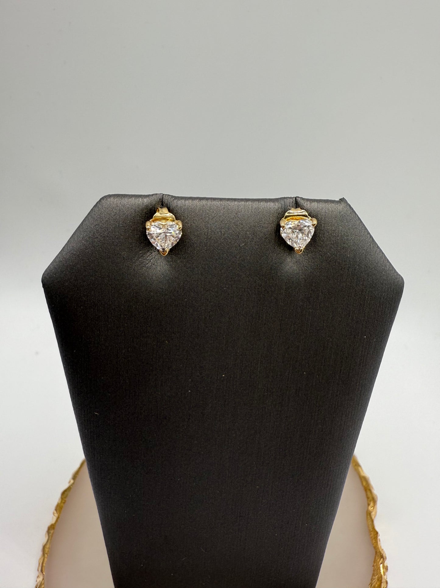 Lab Grown Heart Shaped Studs