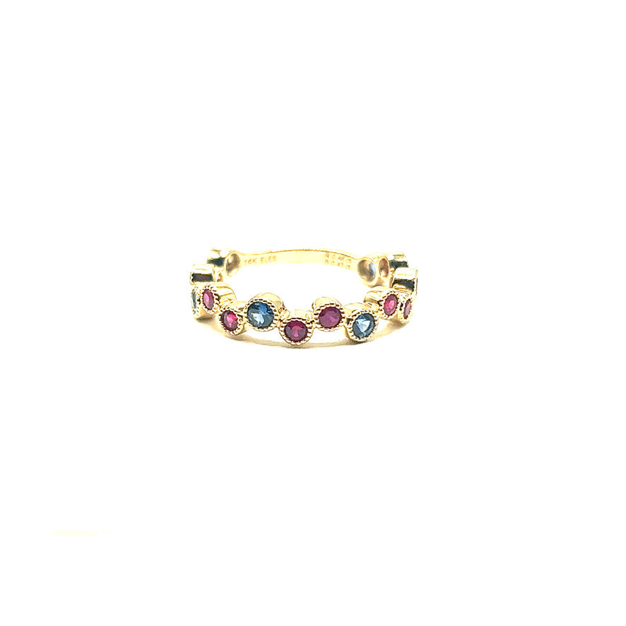 Pink & Blue Stone Ring
