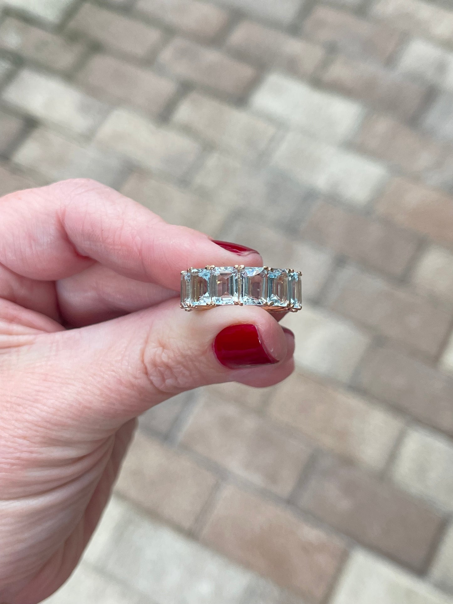 10.80 ctw Aquamarine Eternity Band
