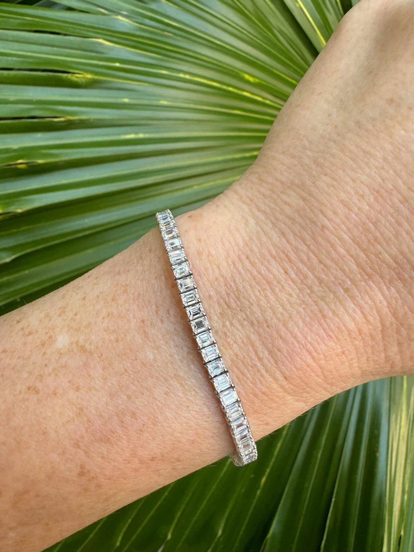 Emerald cut tennis bracelet