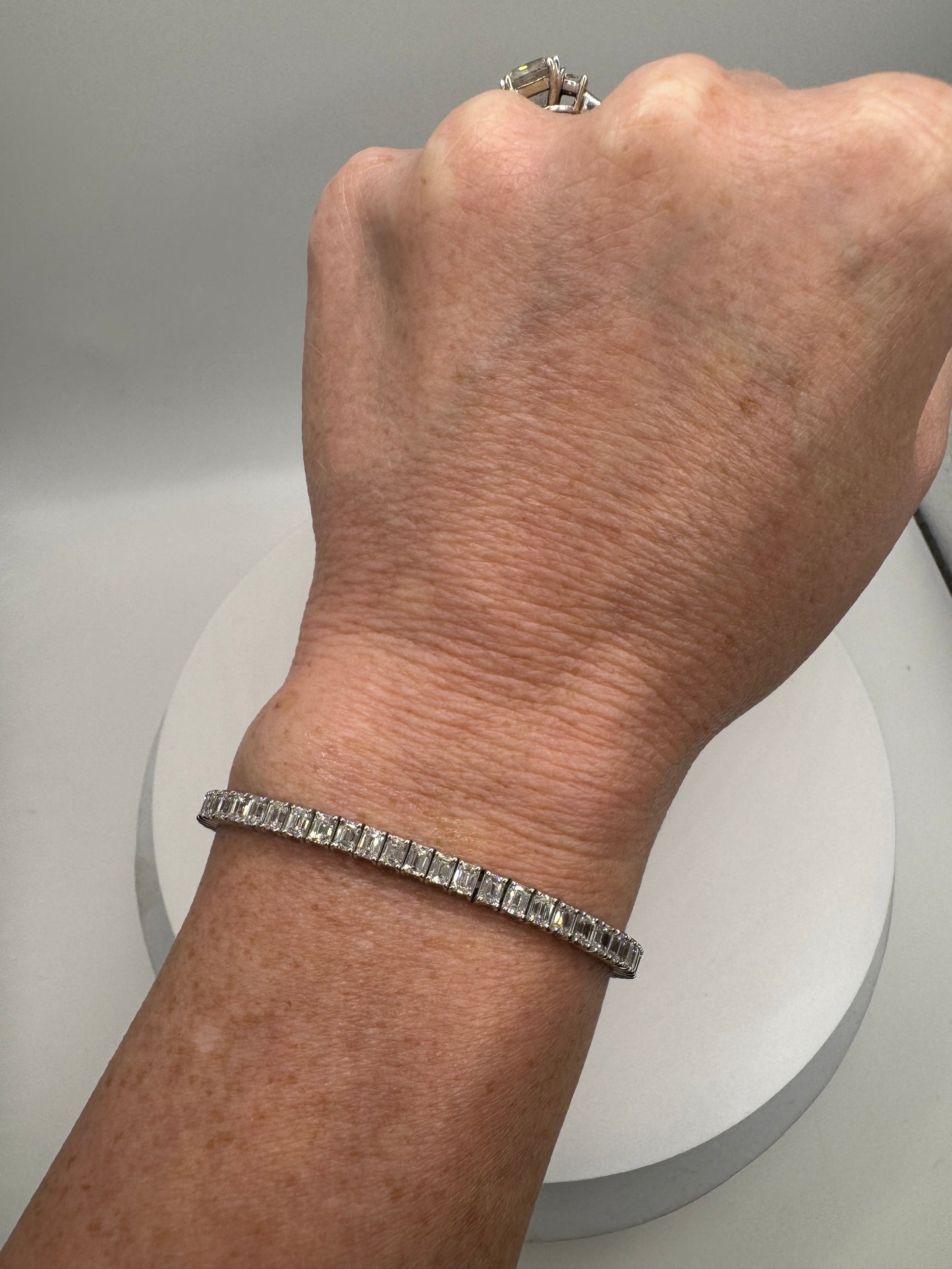 Emerald cut tennis bracelet