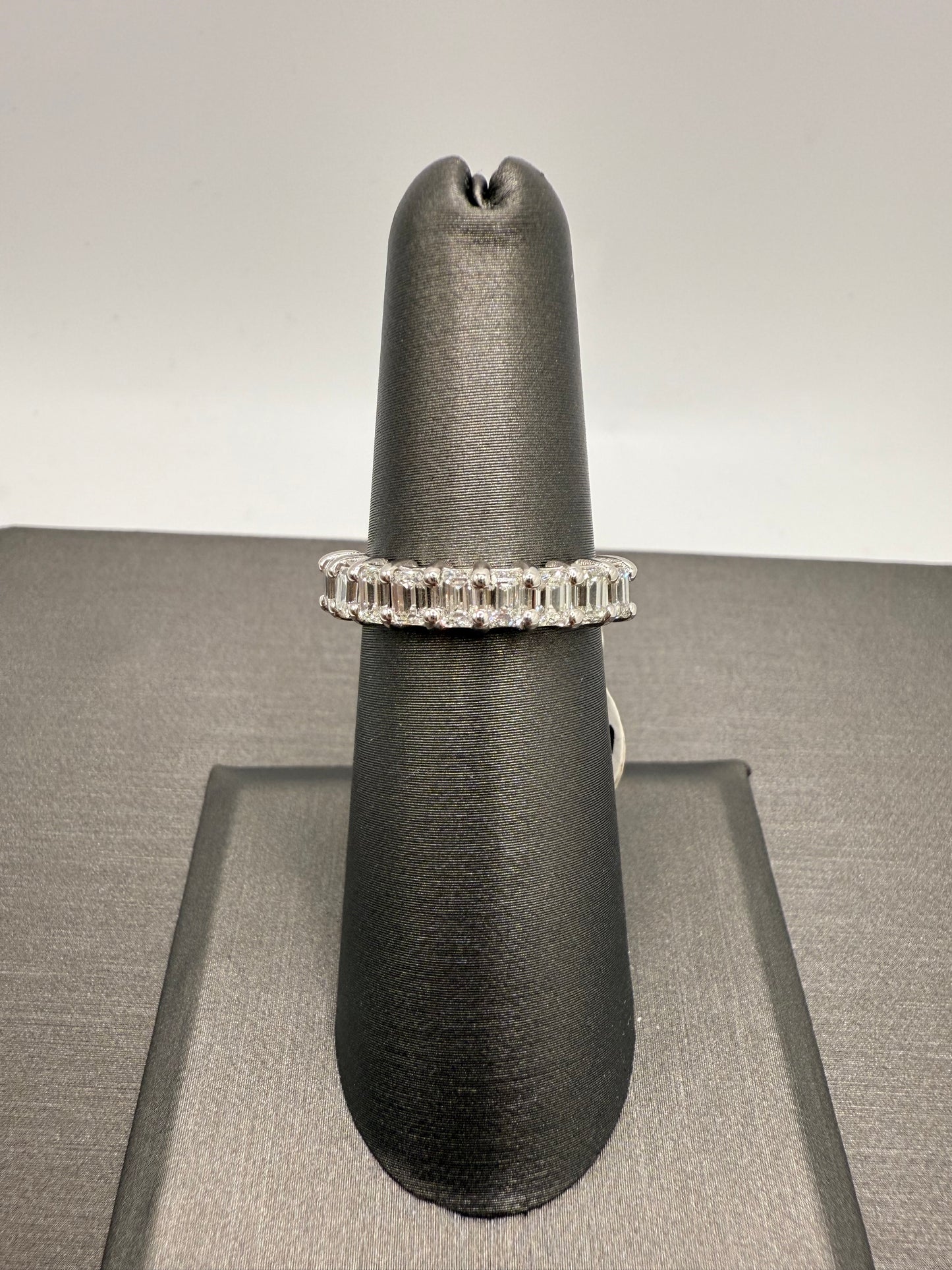 Halfway Emerald Cut Eternity Band