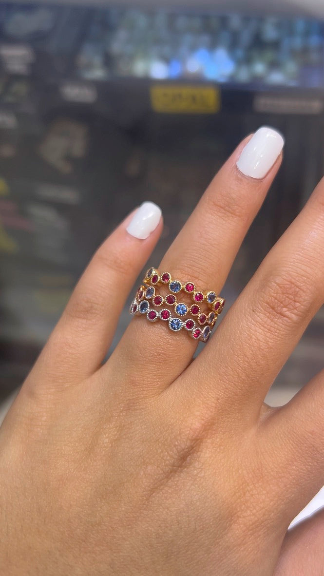 Pink & Blue Stone Ring