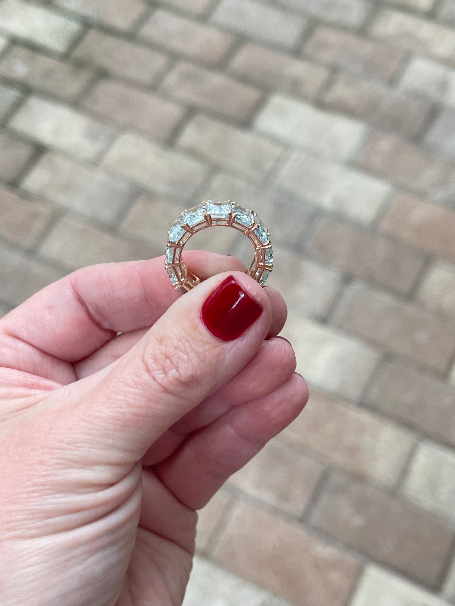 10.80 ctw Aquamarine Eternity Band