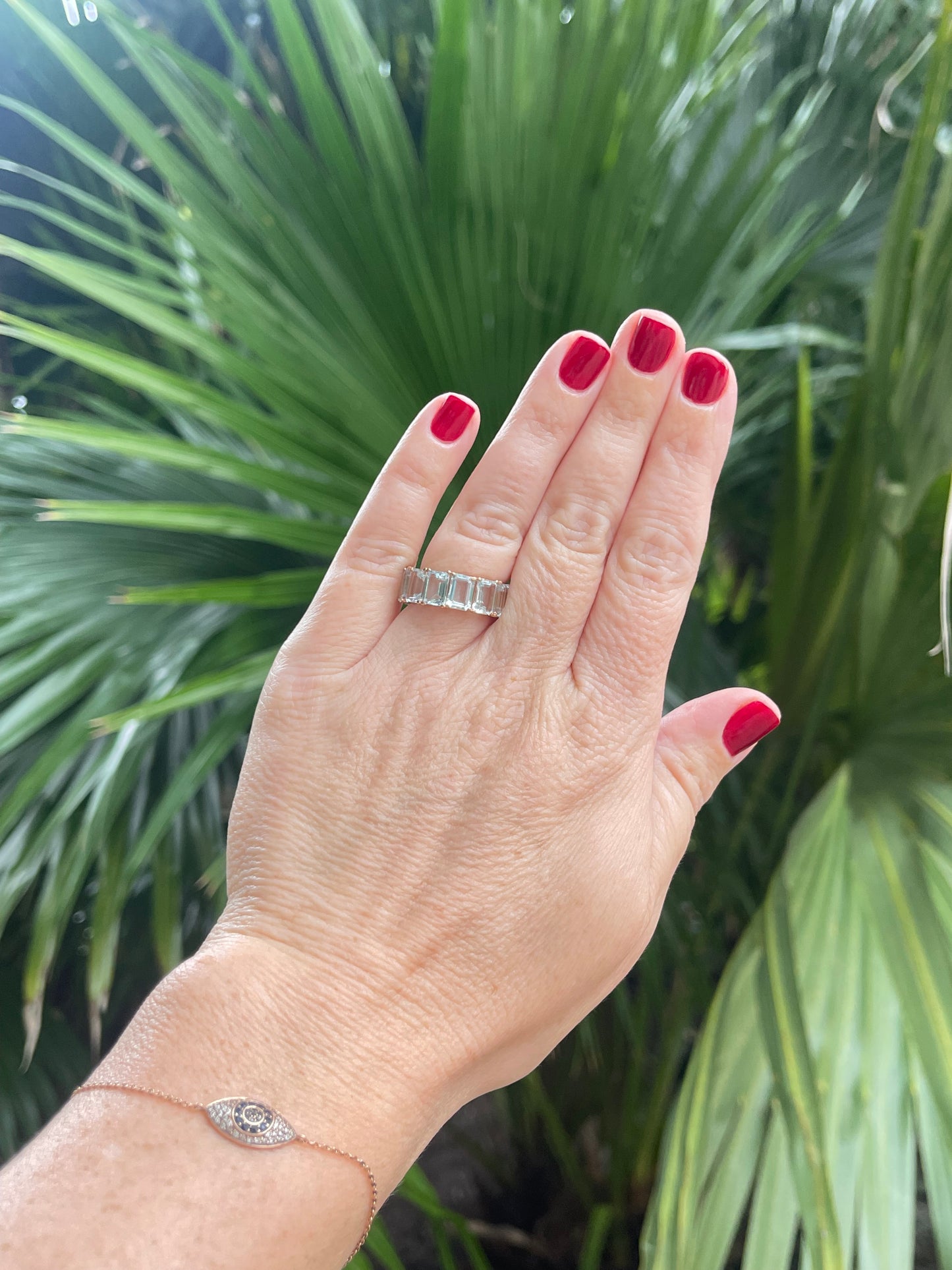 10.80 ctw Aquamarine Eternity Band