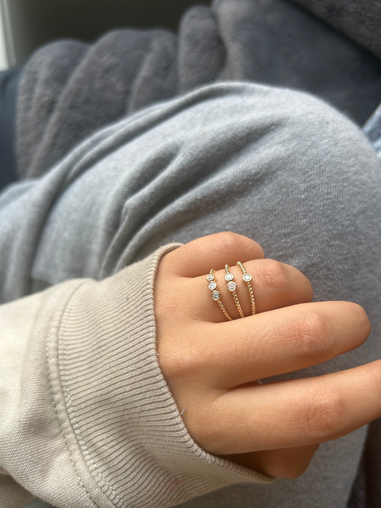 Milgrain Stackables - 3 ring set