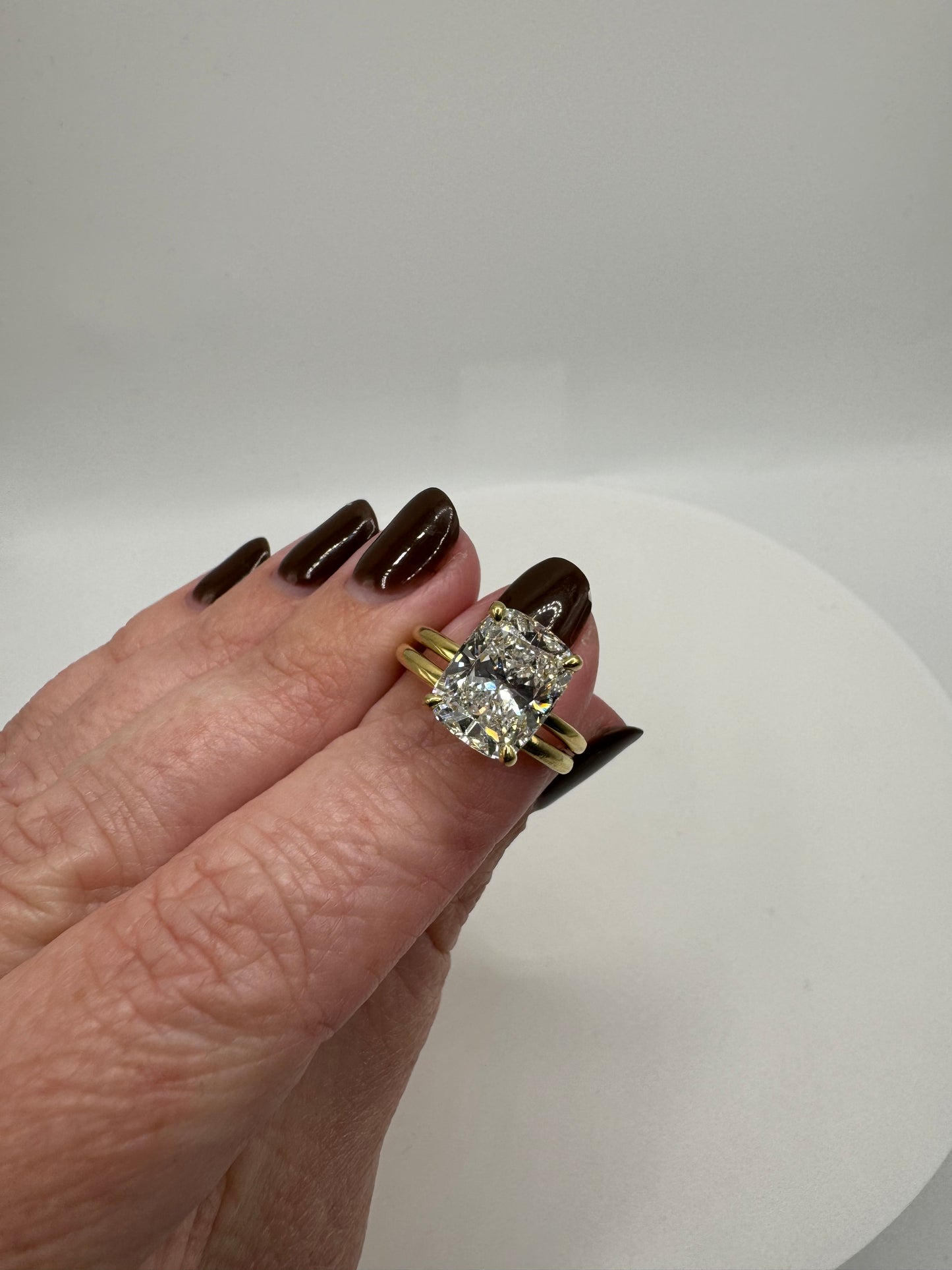 3.60 ct Cushion Solitaire Bridal Set