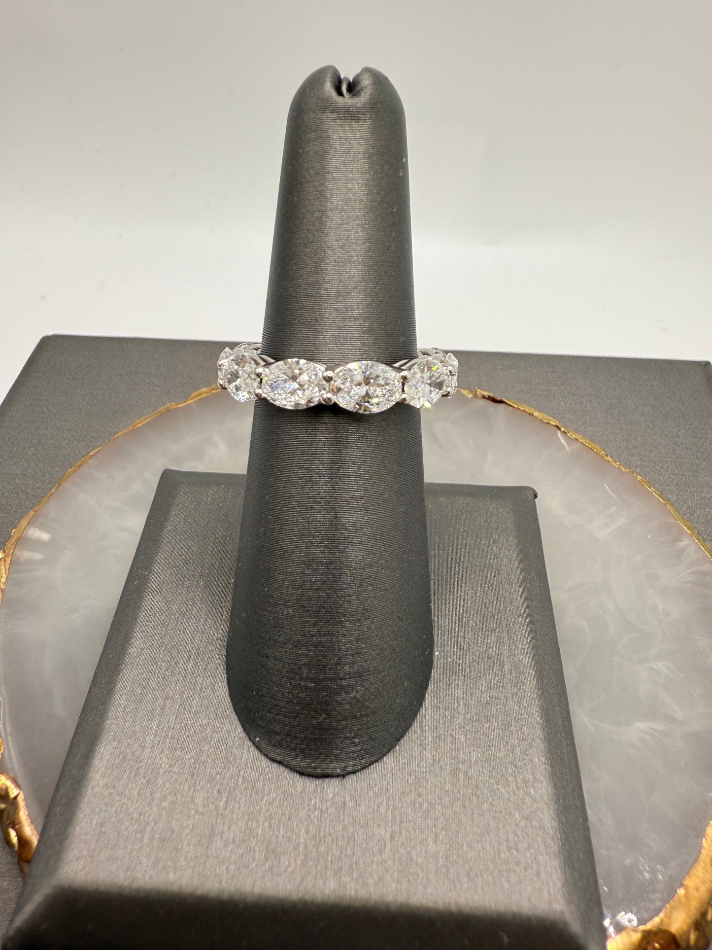 East/West Oval Cut Eternity Band