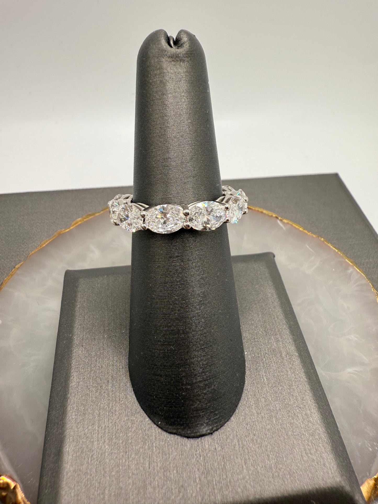 East/West Oval Cut Eternity Band