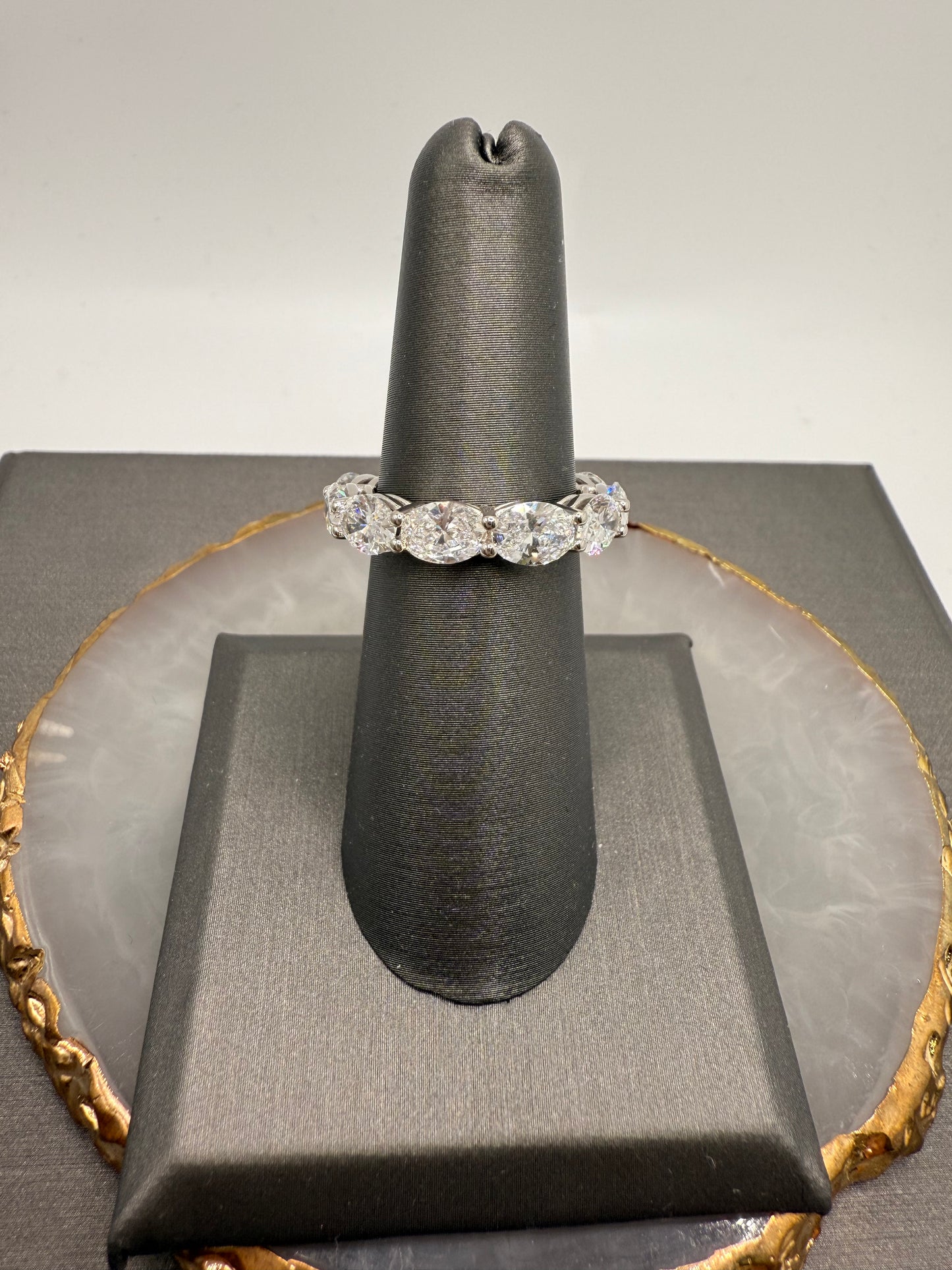 East/West Oval Cut Eternity Band
