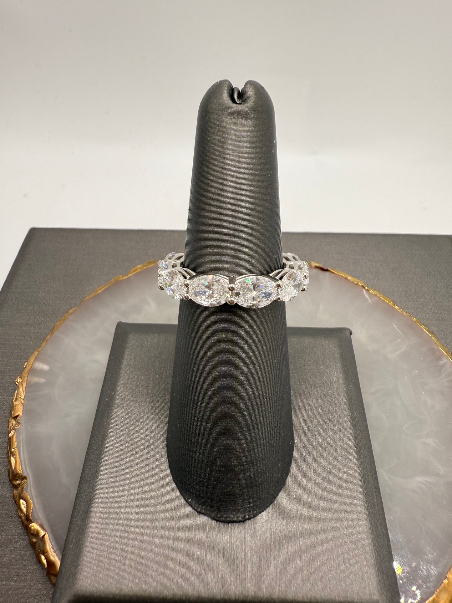 East/West Oval Cut Eternity Band