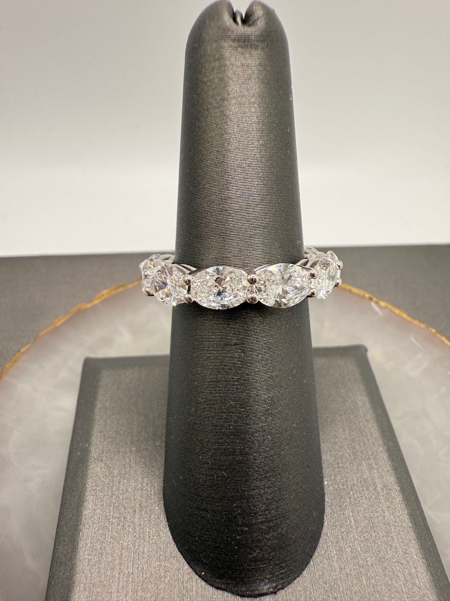 East/West Oval Cut Eternity Band