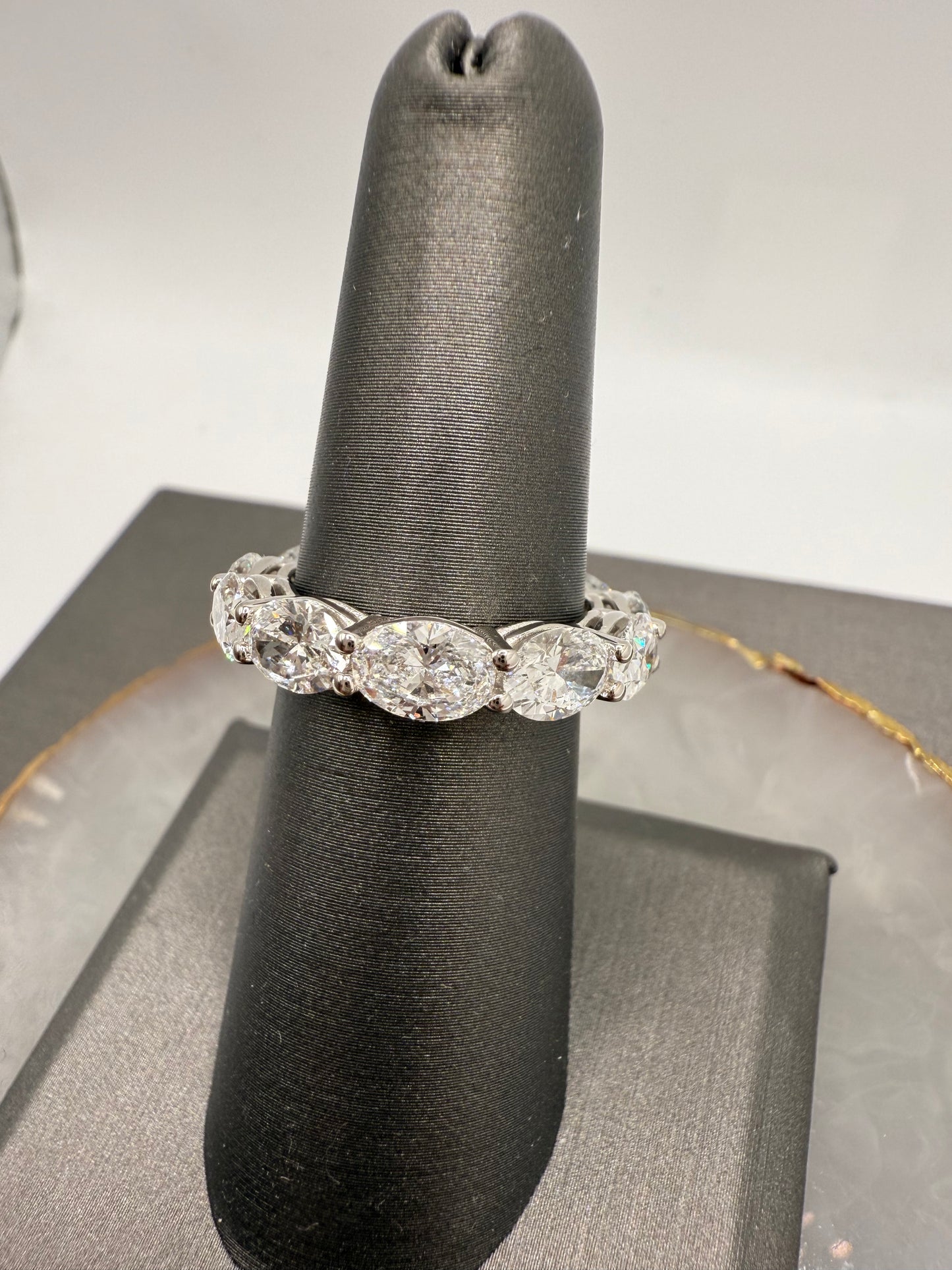 East/West Oval Cut Eternity Band
