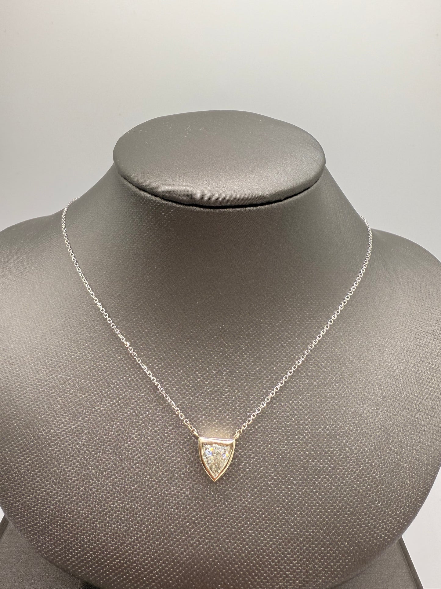 Bezel Set Diamond Bullet Pendant Necklace