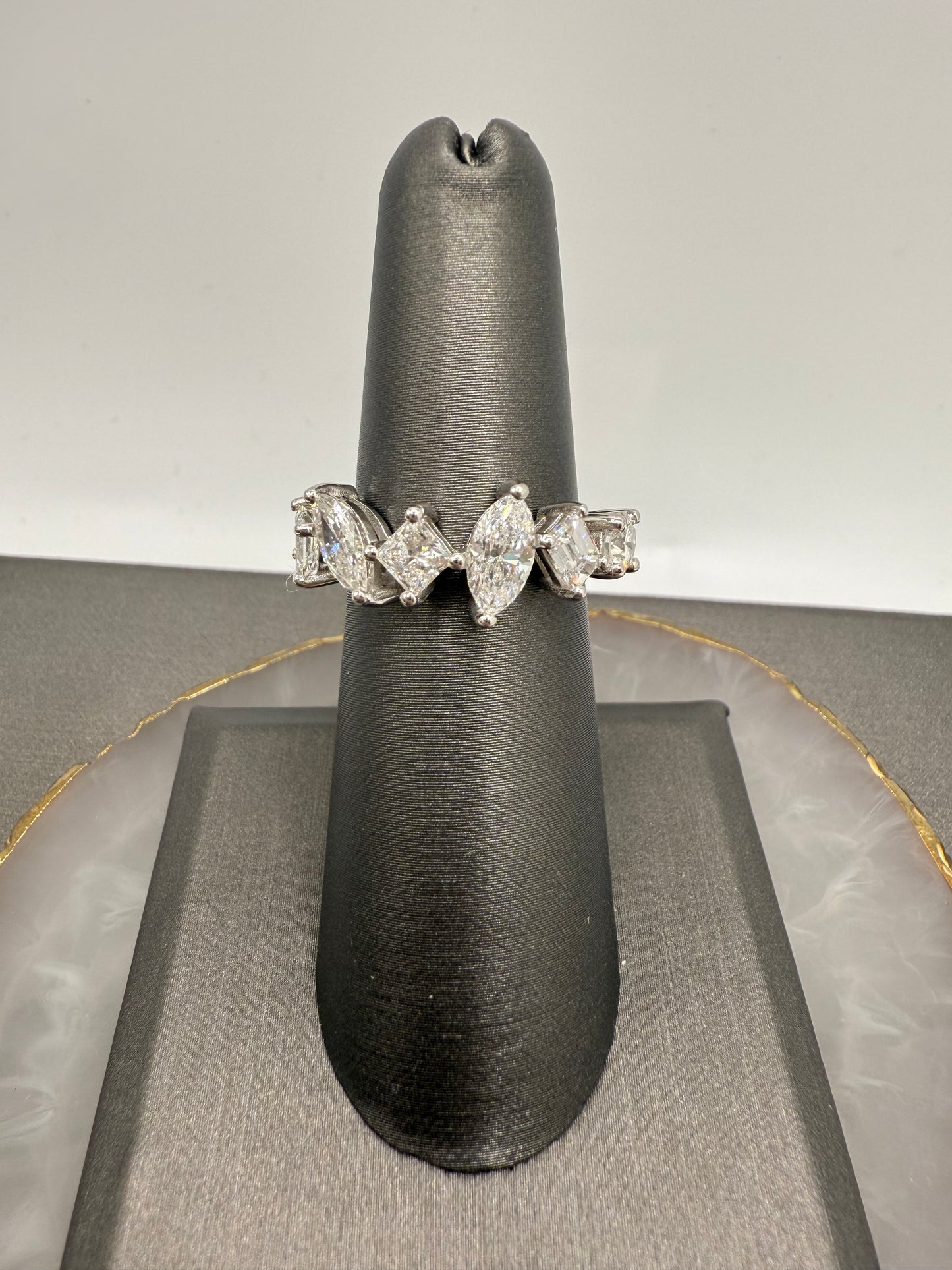 Multi shape diamond ring