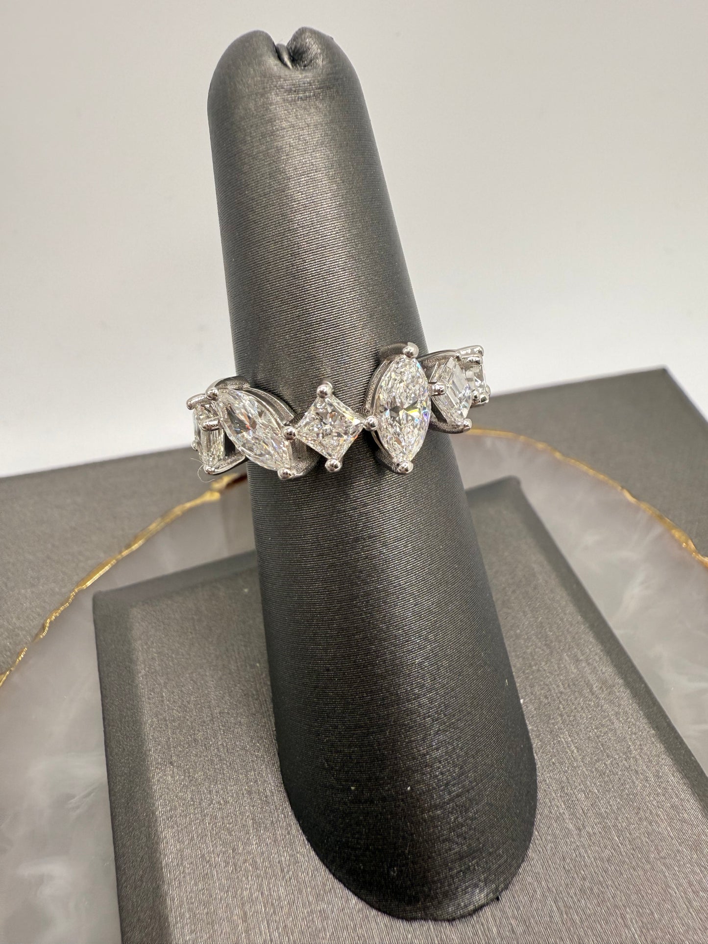 Multi shape diamond ring