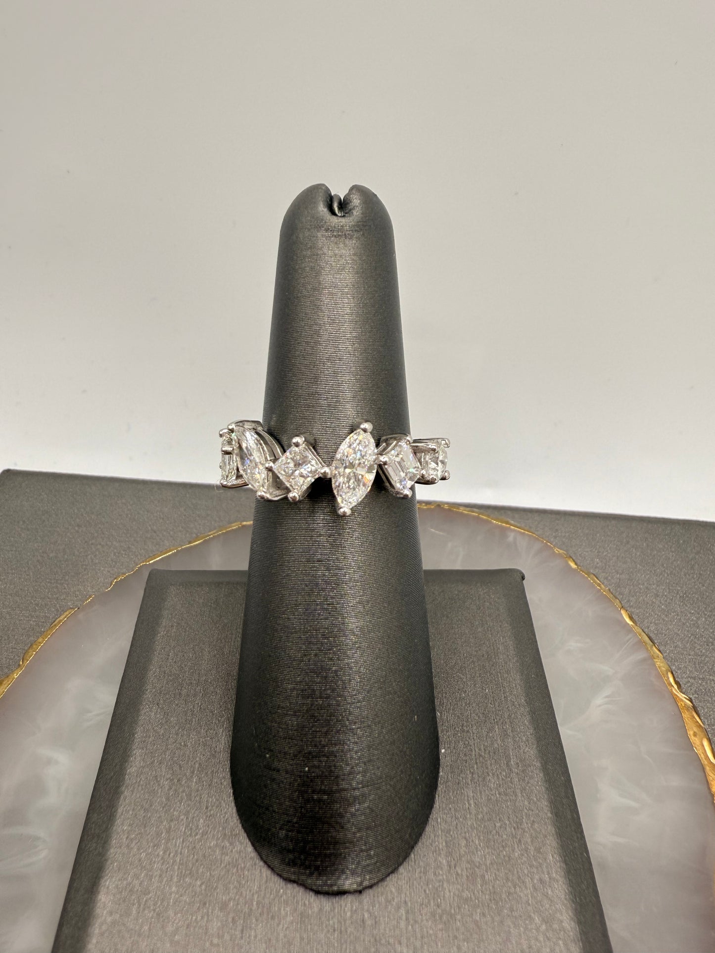 Multi shape diamond ring
