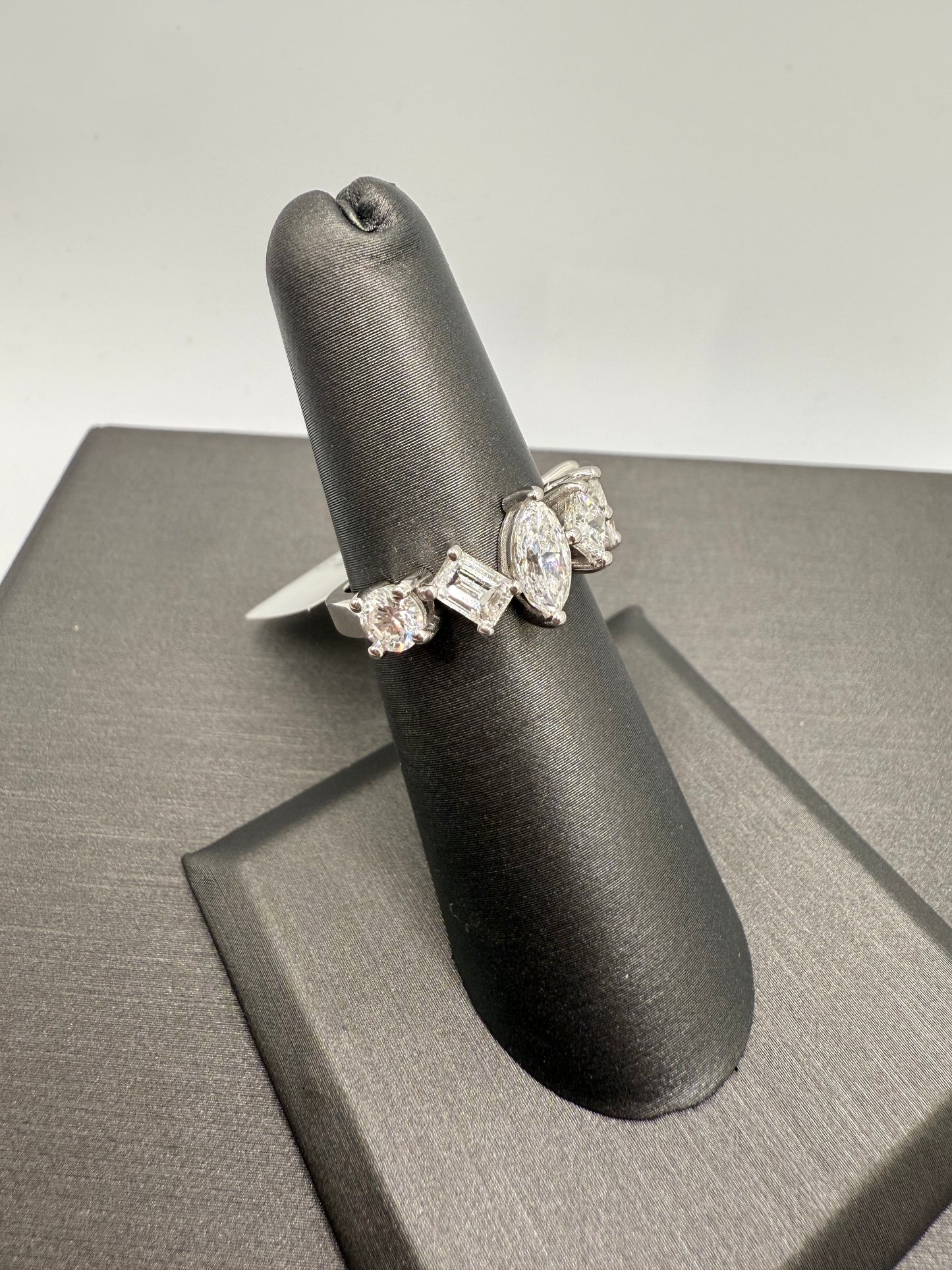 Multi shape diamond ring