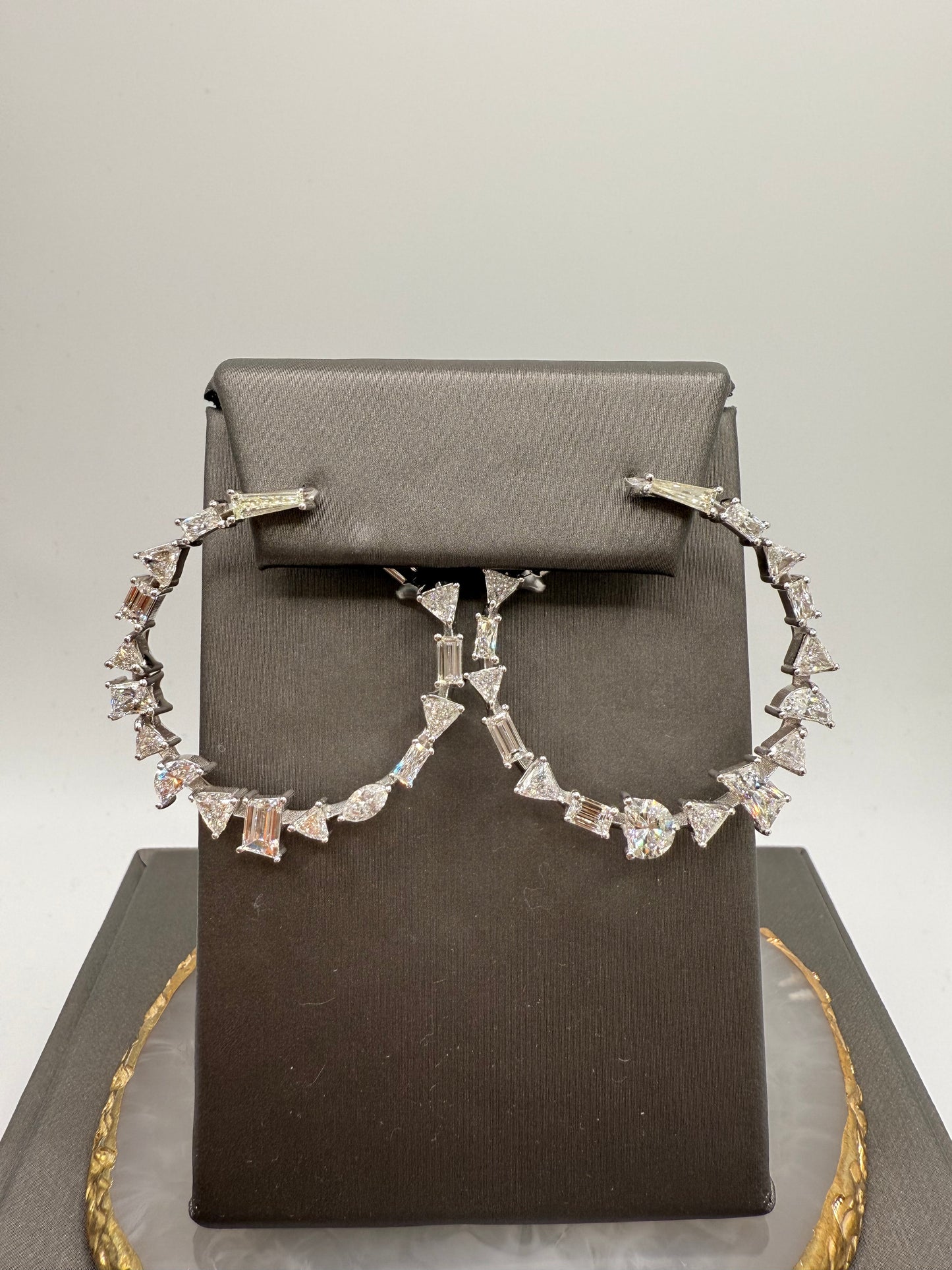 Multi-Shape Diamond Hoop Earrings
