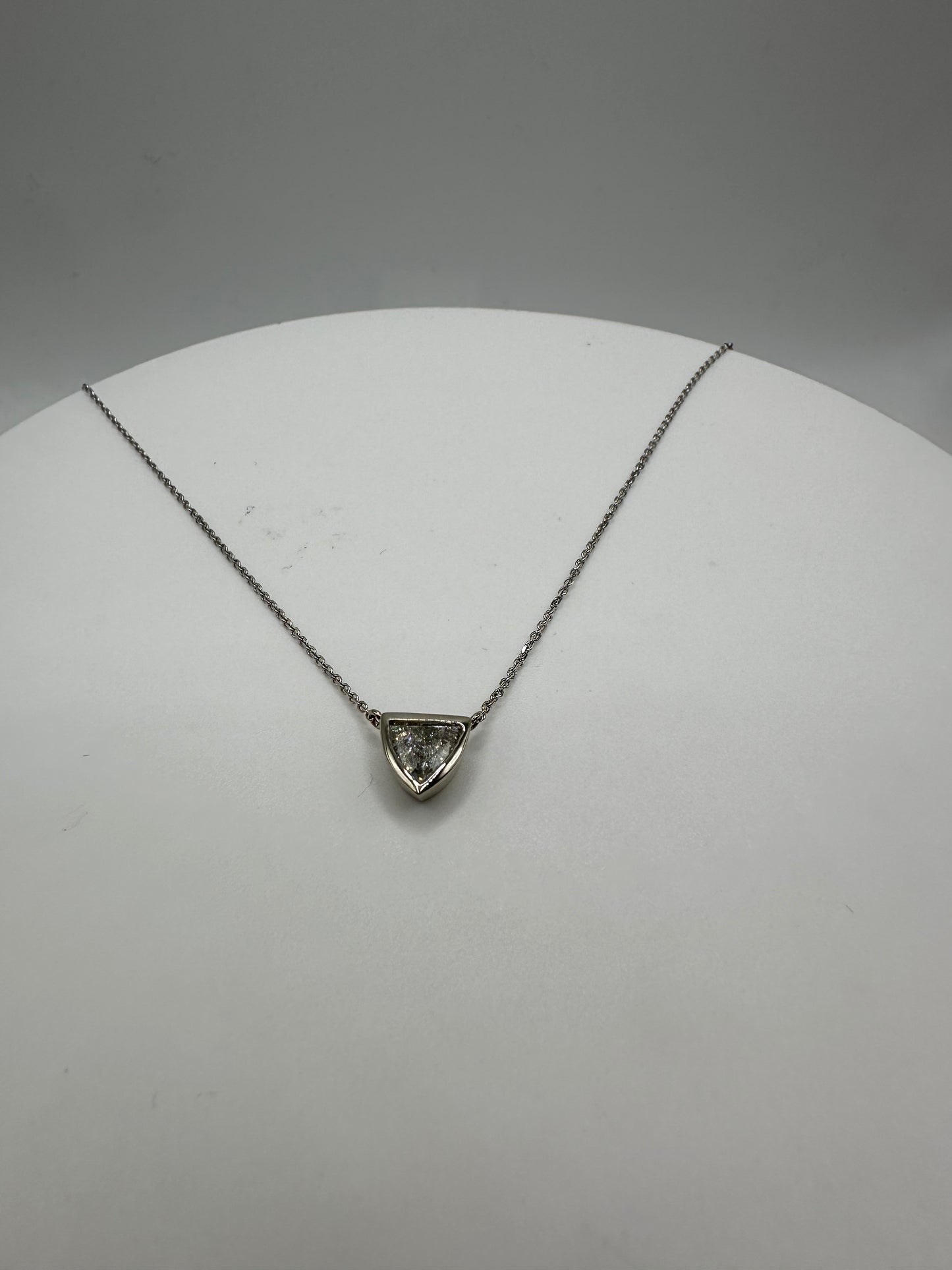 Bezel Set Diamond Bullet Pendant Necklace