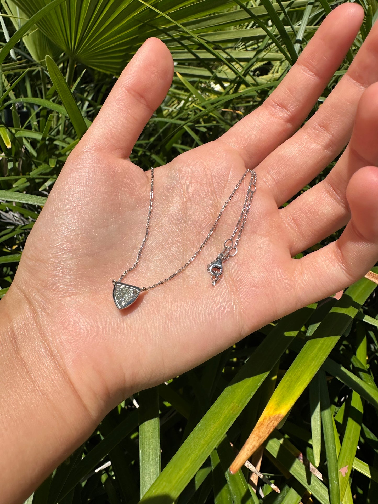 Bezel Set Diamond Bullet Pendant Necklace