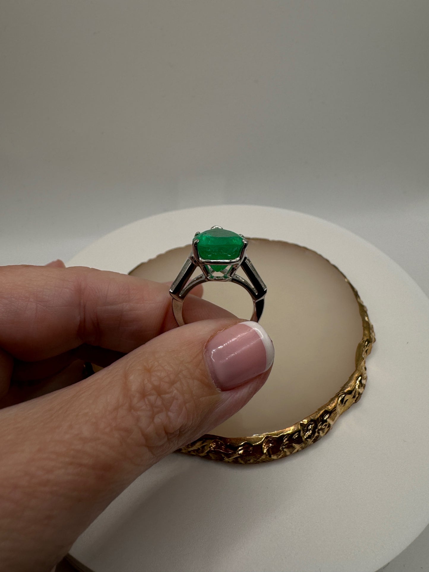 6.17 ct Green Emerald Ring
