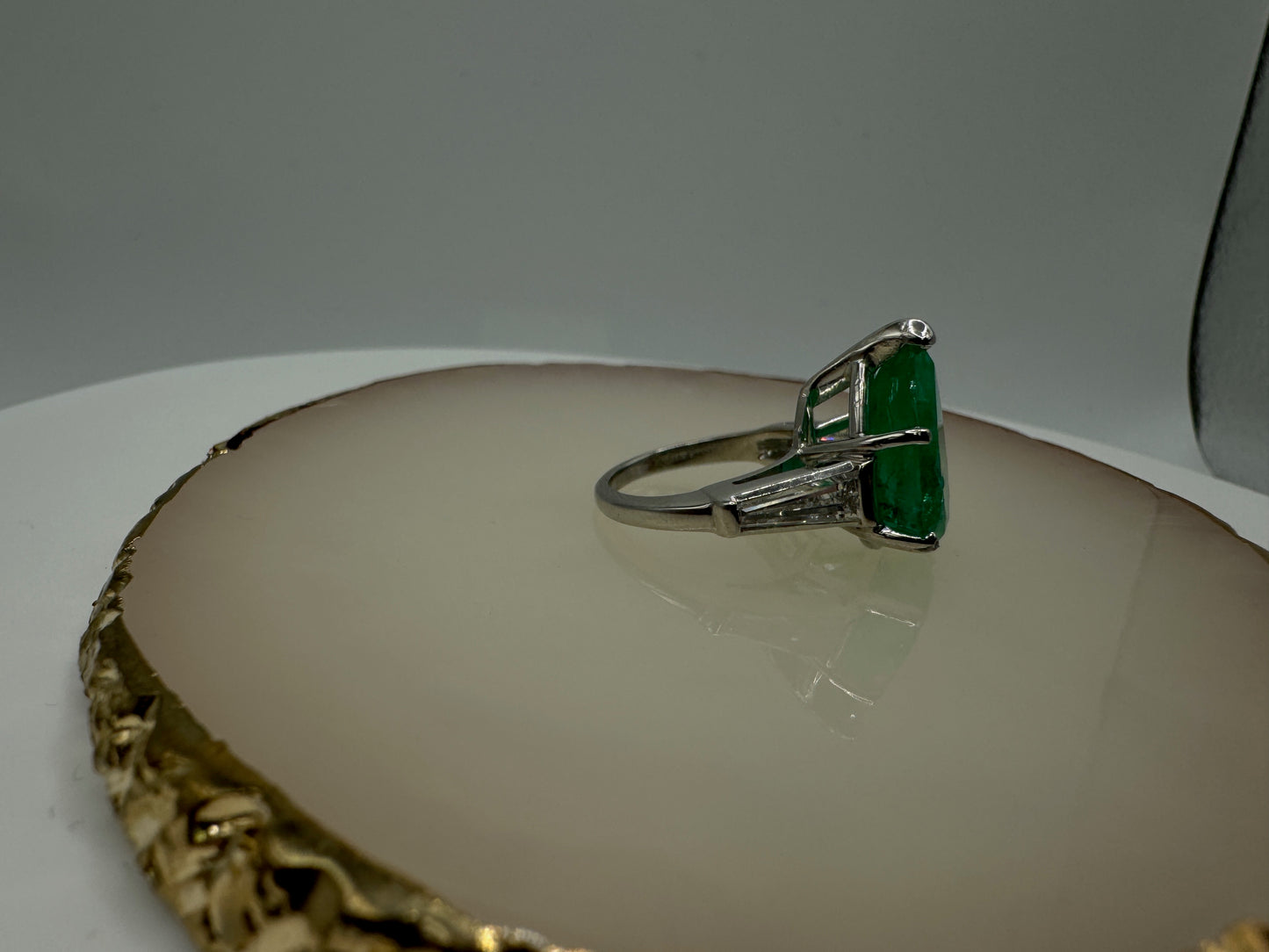 6.17 ct Green Emerald Ring