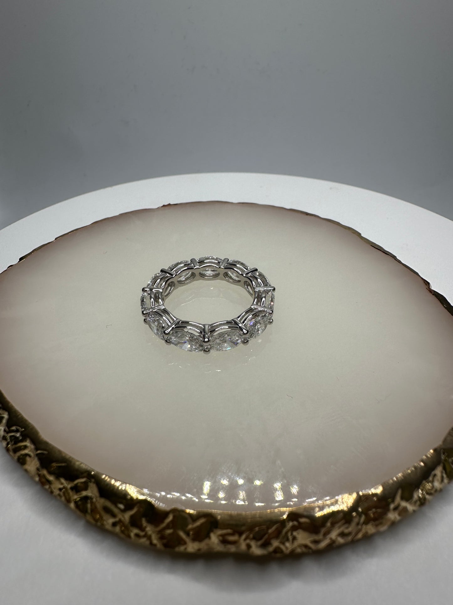 East/West Oval Cut Eternity Band