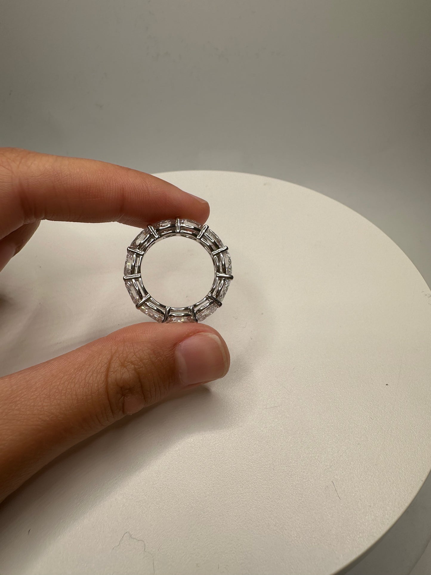 East/West Oval Cut Eternity Band
