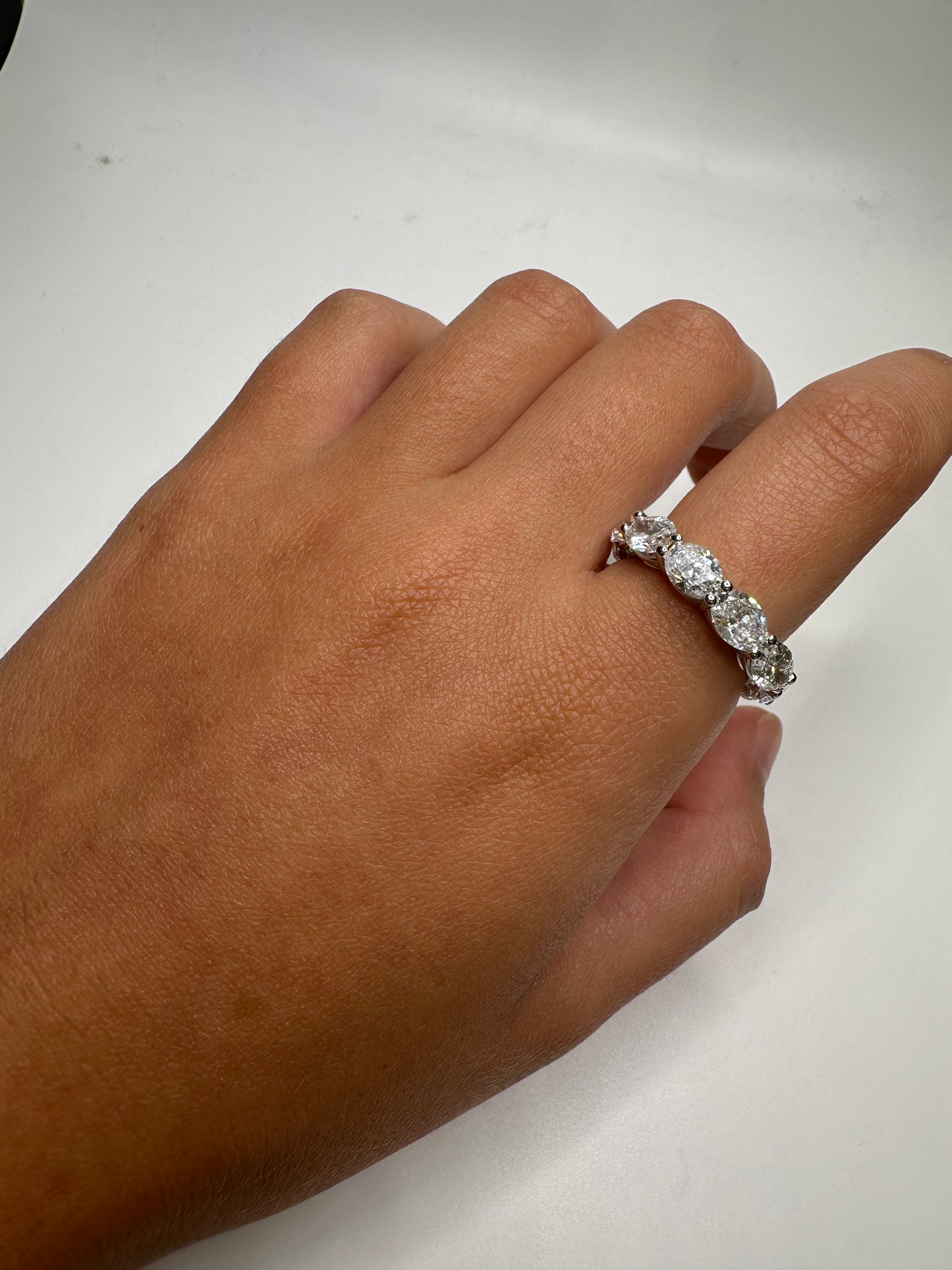 East/West Oval Cut Eternity Band