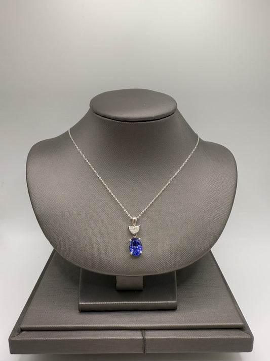 Diamond And Tanzanite Pendant