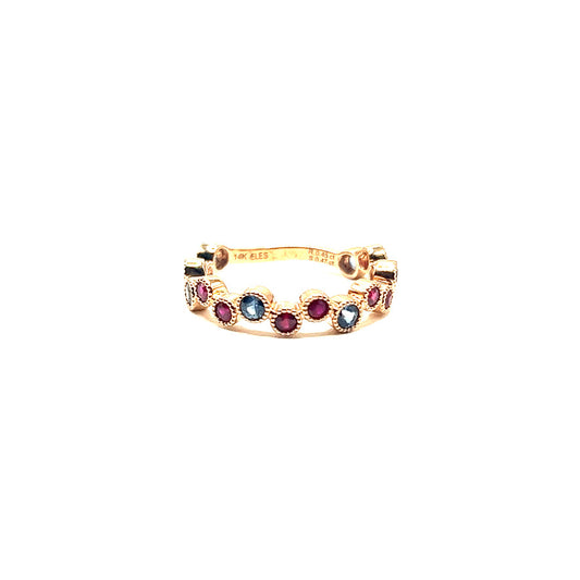 Pink & Blue Stone Ring