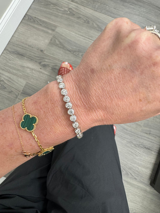 5 ctw Lab Grown Bezel Set Tennis bracelet