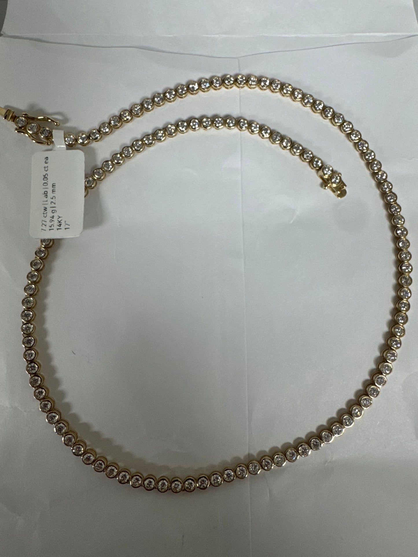 7.27 ctw Lab Grown Bezel Tennis Necklace