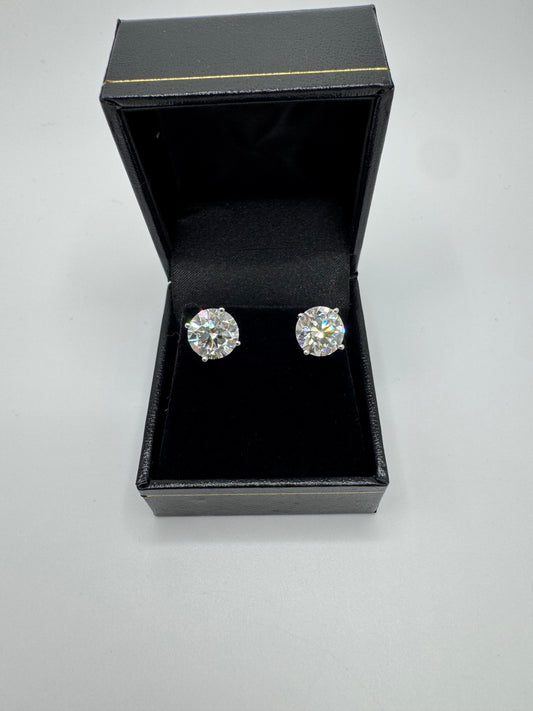 6 ctw Round Cut Lab Ground Studs
