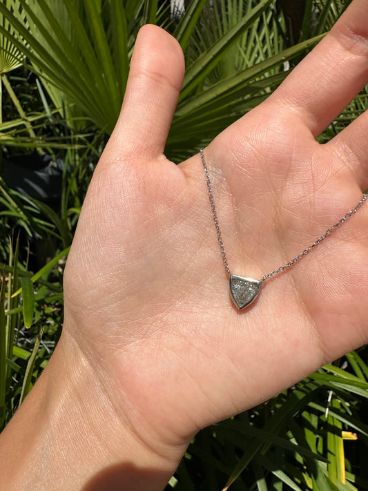 Bezel Set Diamond Bullet Pendant Necklace
